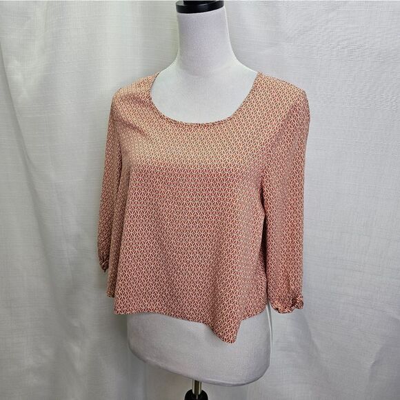 Pins and Needles Urban Outfitters Orange Cropped Popover Blouse Size Medium - Picture 3 of 6